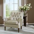 Madison Park Qwen Button Tufted Chair, Grey FPF18-0513